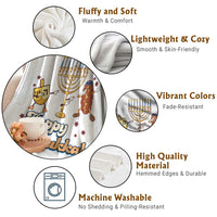 Funny Hanukkah Throw Blanket Dab Dreidel Menorah Challah Gift - Wonder Print Shop