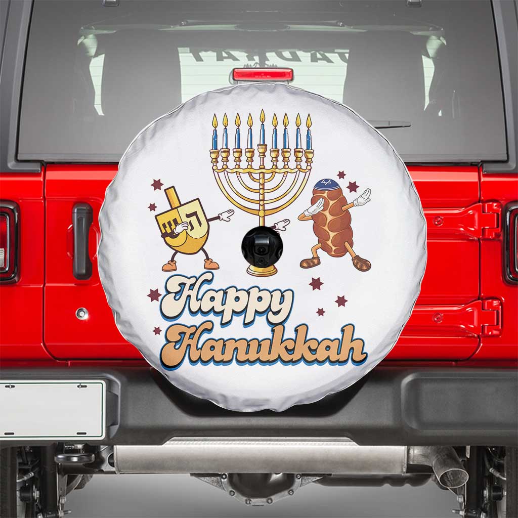 Funny Hanukkah Spare Tire Cover Dab Dreidel Menorah Challah Gift - Wonder Print Shop