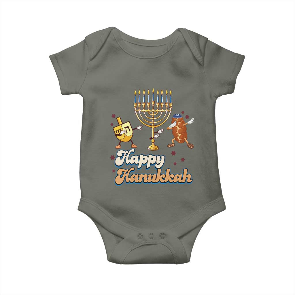 Funny Hanukkah Baby Onesie Dab Dreidel Menorah Challah Gift - Wonder Print Shop