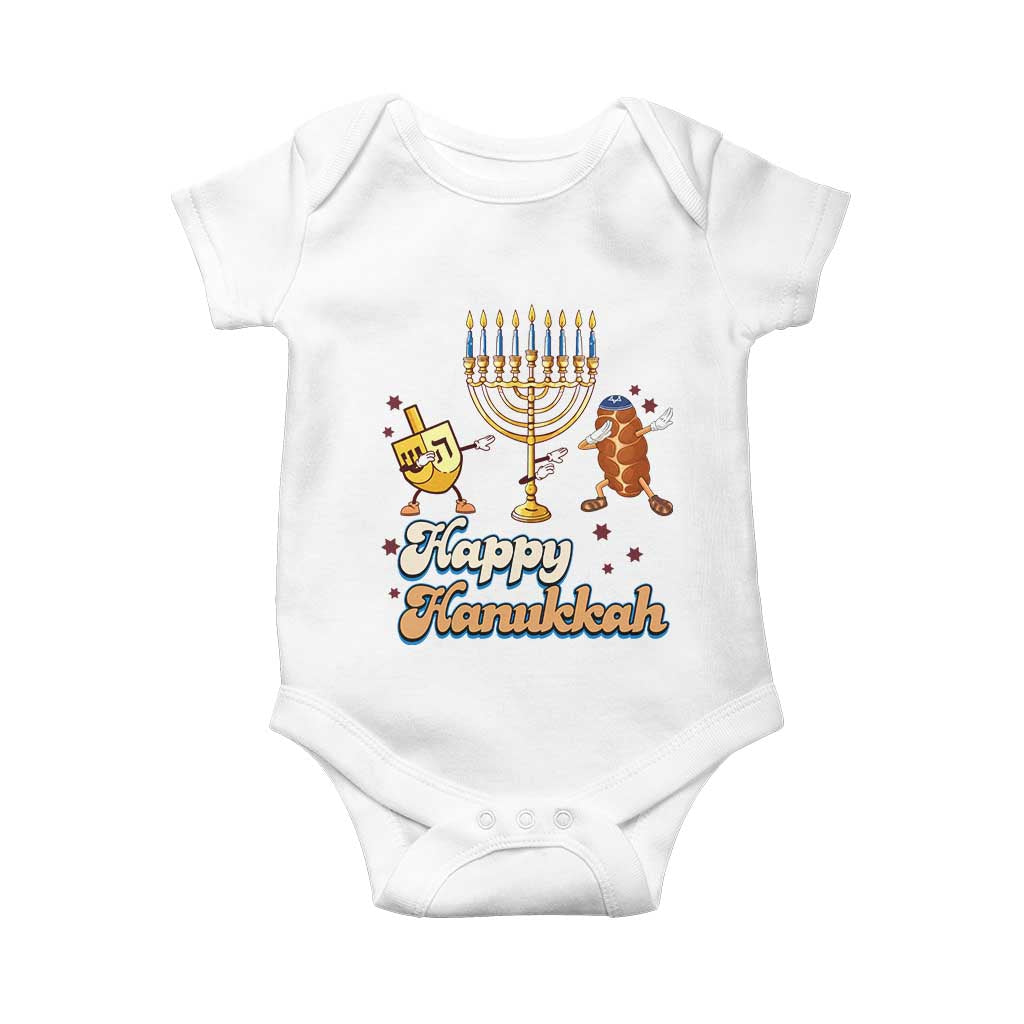 Funny Hanukkah Baby Onesie Dab Dreidel Menorah Challah Gift - Wonder Print Shop