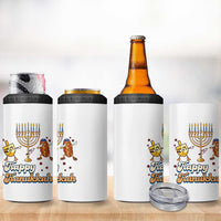 Funny Hanukkah 4 in 1 Can Cooler Tumbler Dab Dreidel Menorah Challah Gift - Wonder Print Shop