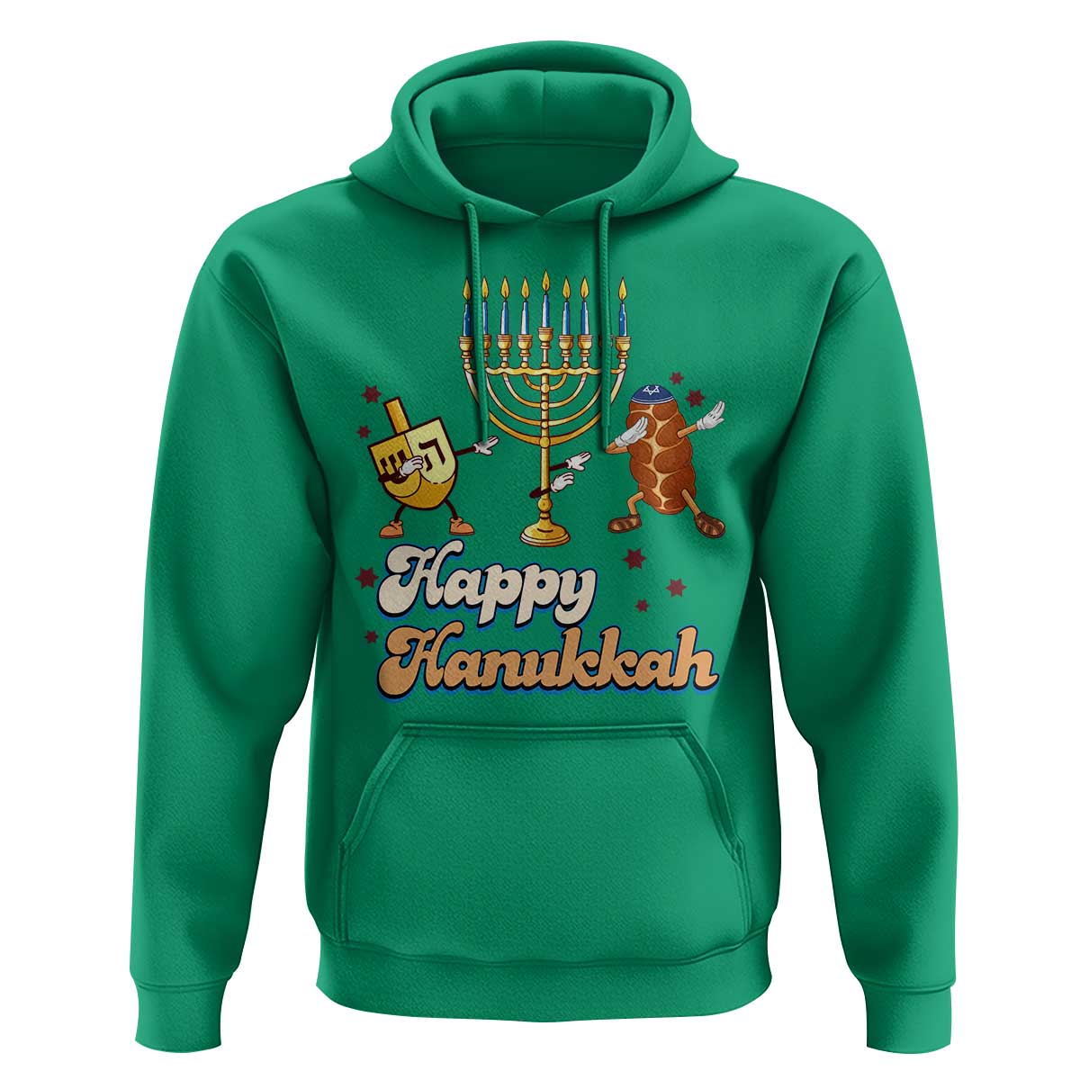 Funny Hanukkah Hoodie Dab Dreidel Menorah Challah Gift - Wonder Print Shop