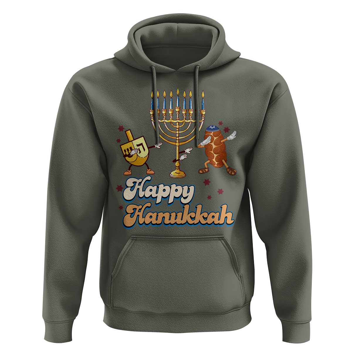 Funny Hanukkah Hoodie Dab Dreidel Menorah Challah Gift - Wonder Print Shop