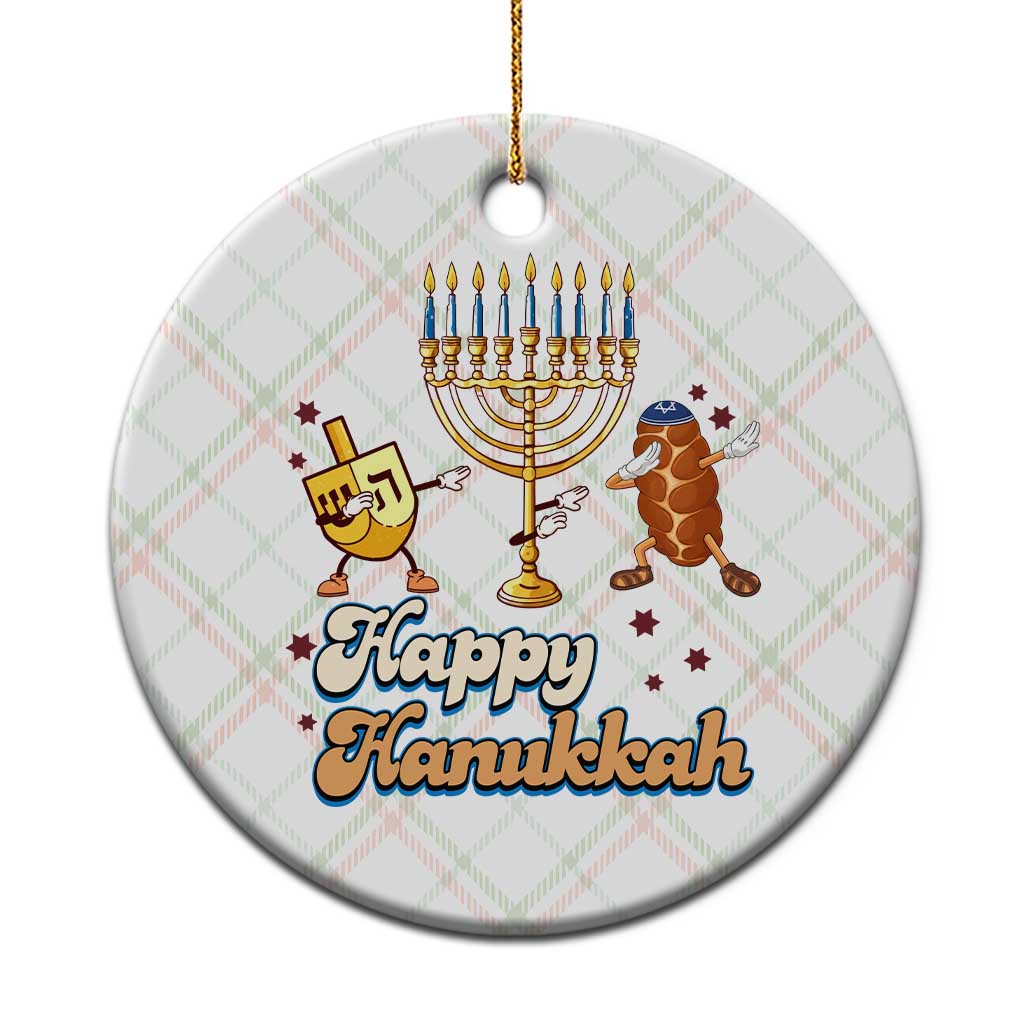 Funny Hanukkah Ceramic Ornament Dab Dreidel Menorah Challah Gift - Wonder Print Shop