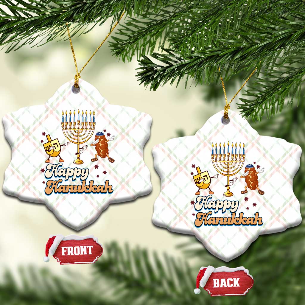 Funny Hanukkah Ceramic Ornament Dab Dreidel Menorah Challah Gift - Wonder Print Shop