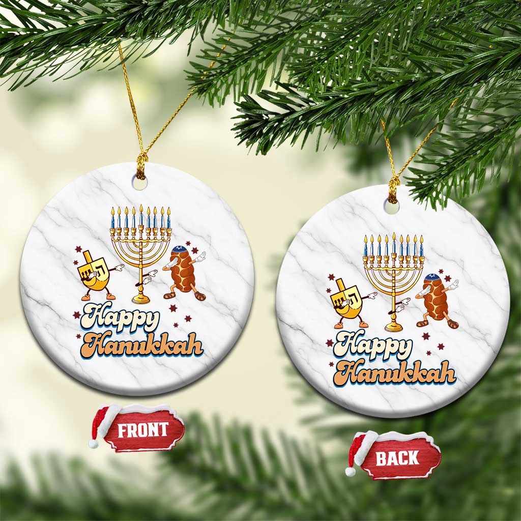 Funny Hanukkah Ceramic Ornament Dab Dreidel Menorah Challah Gift - Wonder Print Shop