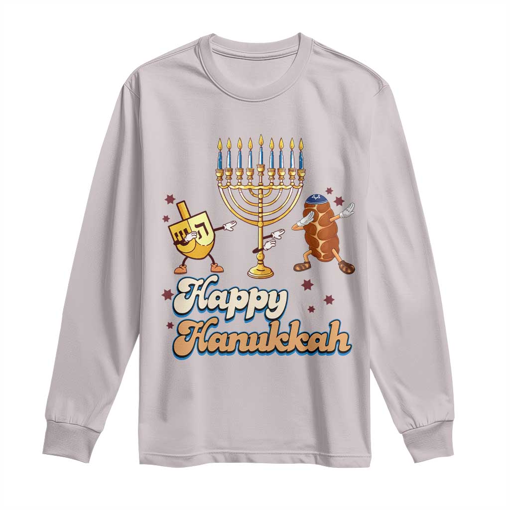 Funny Hanukkah Long Sleeve Shirt Dab Dreidel Menorah Challah Gift - Wonder Print Shop