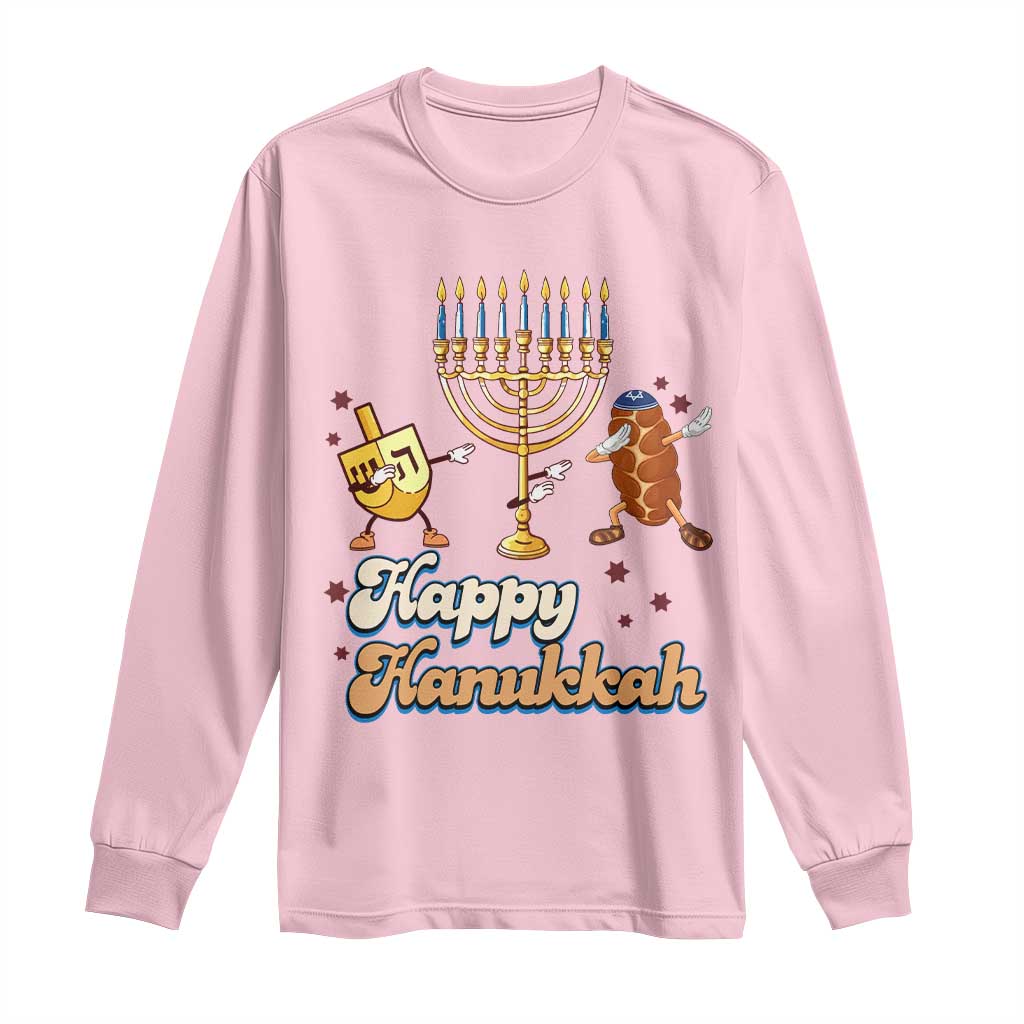 Funny Hanukkah Long Sleeve Shirt Dab Dreidel Menorah Challah Gift - Wonder Print Shop