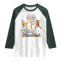 Funny Hanukkah Raglan Shirt Dab Dreidel Menorah Challah Gift - Wonder Print Shop