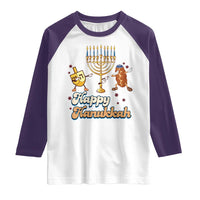 Funny Hanukkah Raglan Shirt Dab Dreidel Menorah Challah Gift - Wonder Print Shop