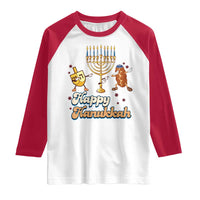 Funny Hanukkah Raglan Shirt Dab Dreidel Menorah Challah Gift - Wonder Print Shop