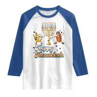 Funny Hanukkah Raglan Shirt Dab Dreidel Menorah Challah Gift - Wonder Print Shop