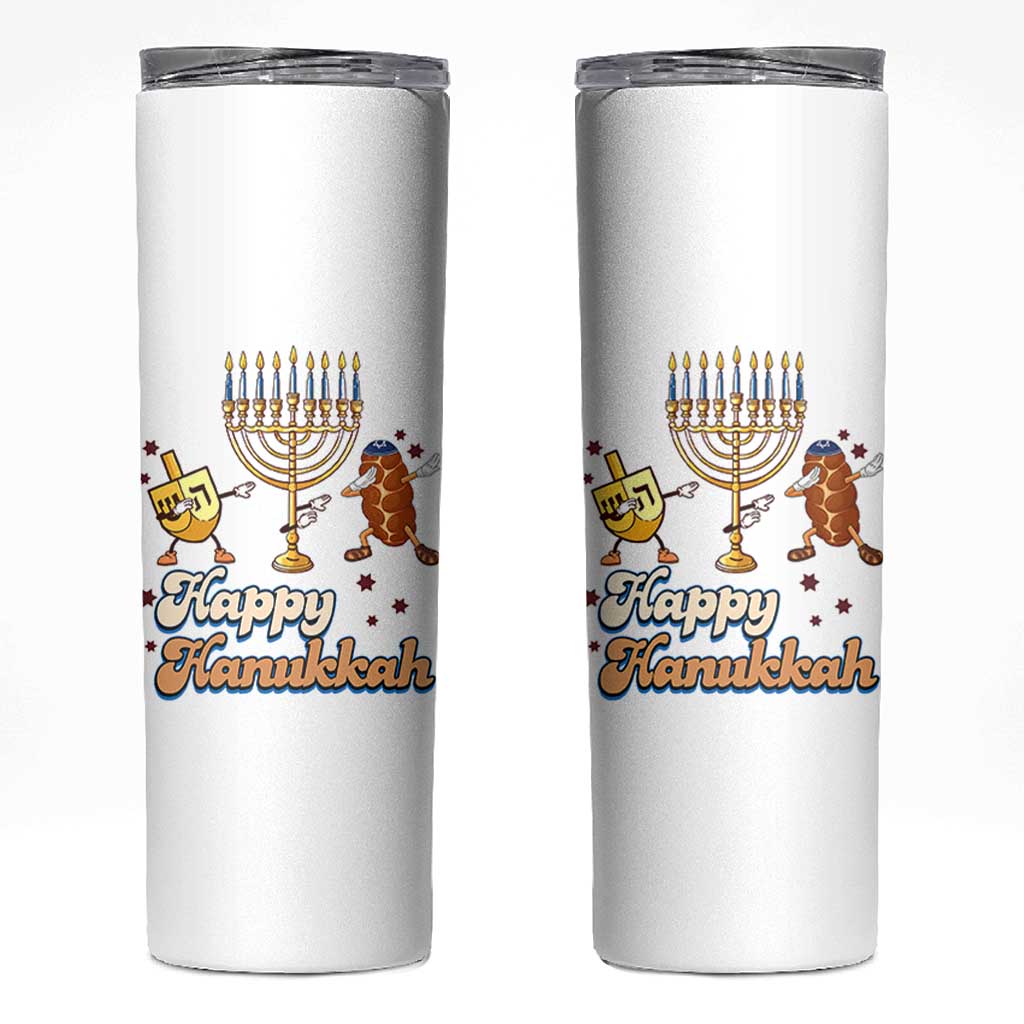 Funny Hanukkah Skinny Tumbler Dab Dreidel Menorah Challah Gift - Wonder Print Shop