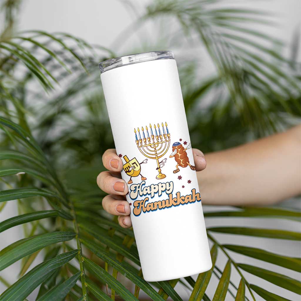 Funny Hanukkah Skinny Tumbler Dab Dreidel Menorah Challah Gift - Wonder Print Shop