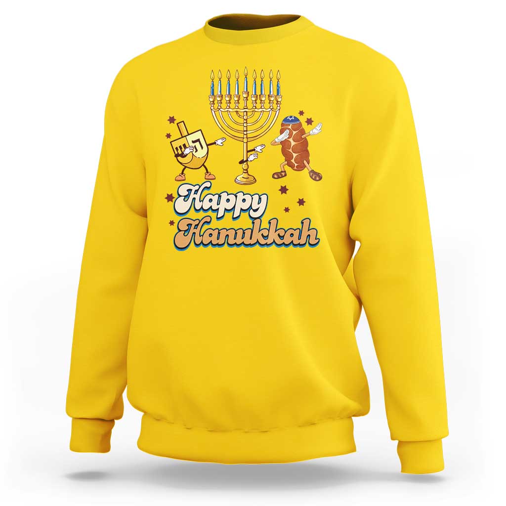 Funny Hanukkah Sweatshirt Dab Dreidel Menorah Challah Gift - Wonder Print Shop