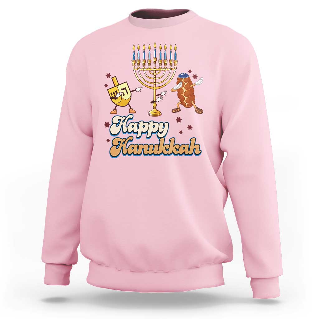 Funny Hanukkah Sweatshirt Dab Dreidel Menorah Challah Gift - Wonder Print Shop