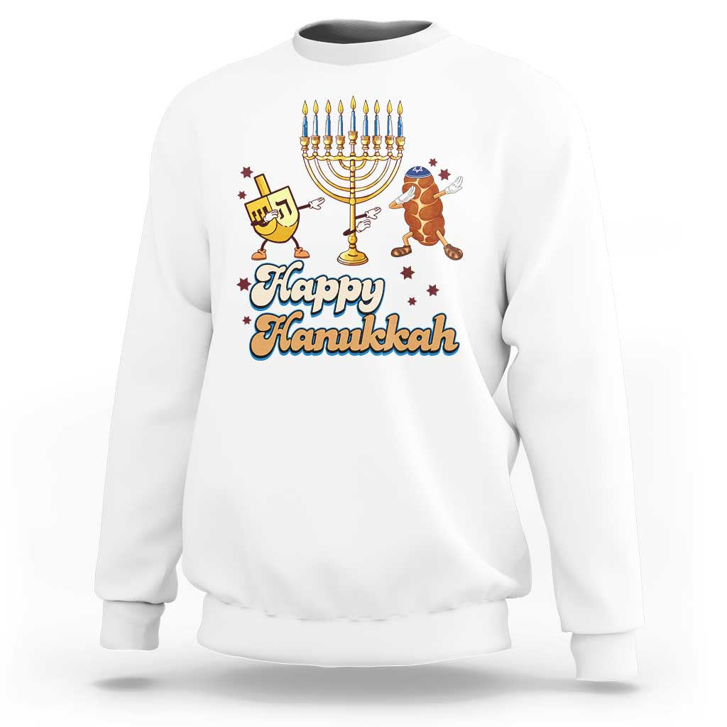 Funny Hanukkah Sweatshirt Dab Dreidel Menorah Challah Gift - Wonder Print Shop