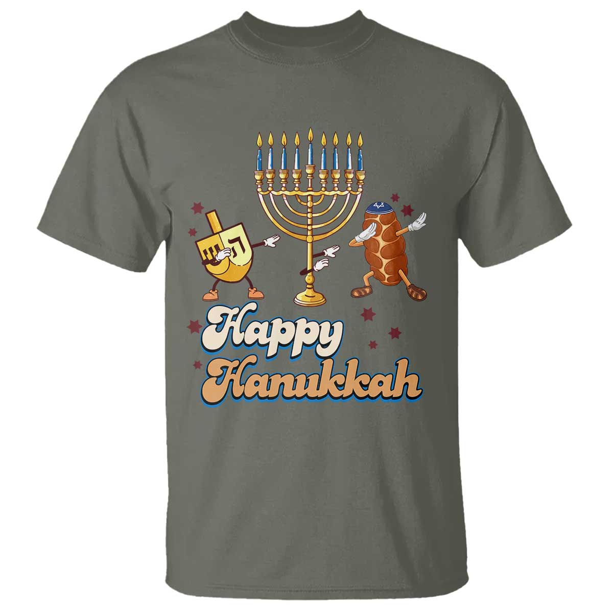 Funny Hanukkah T Shirt Dab Dreidel Menorah Challah Gift - Wonder Print Shop