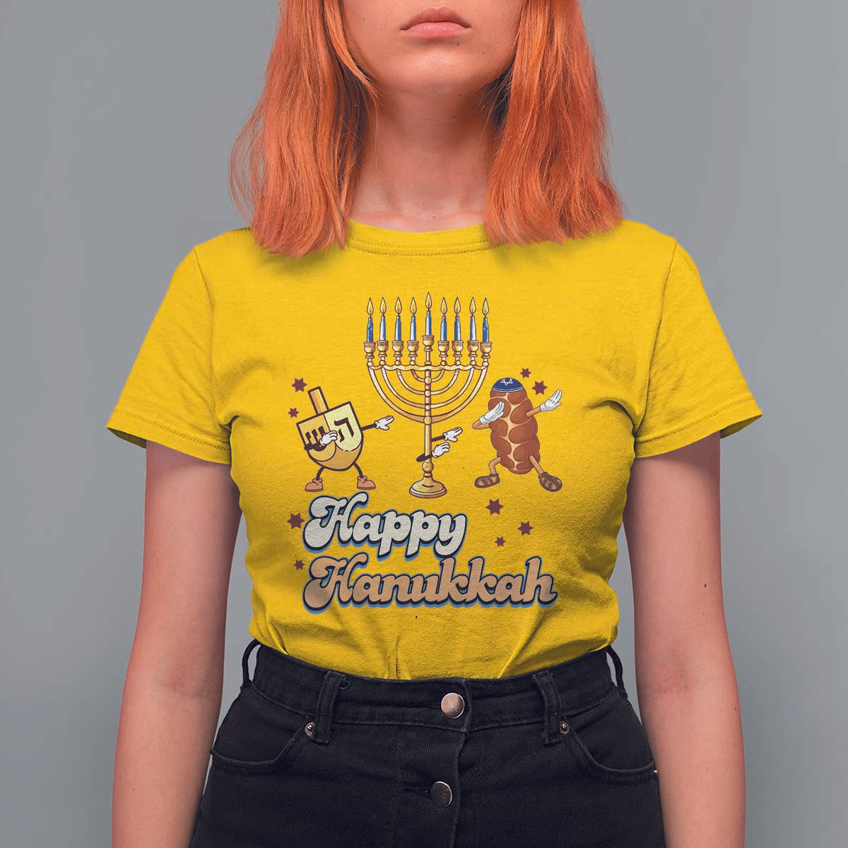 Funny Hanukkah T Shirt For Women Dab Dreidel Menorah Challah Gift - Wonder Print Shop
