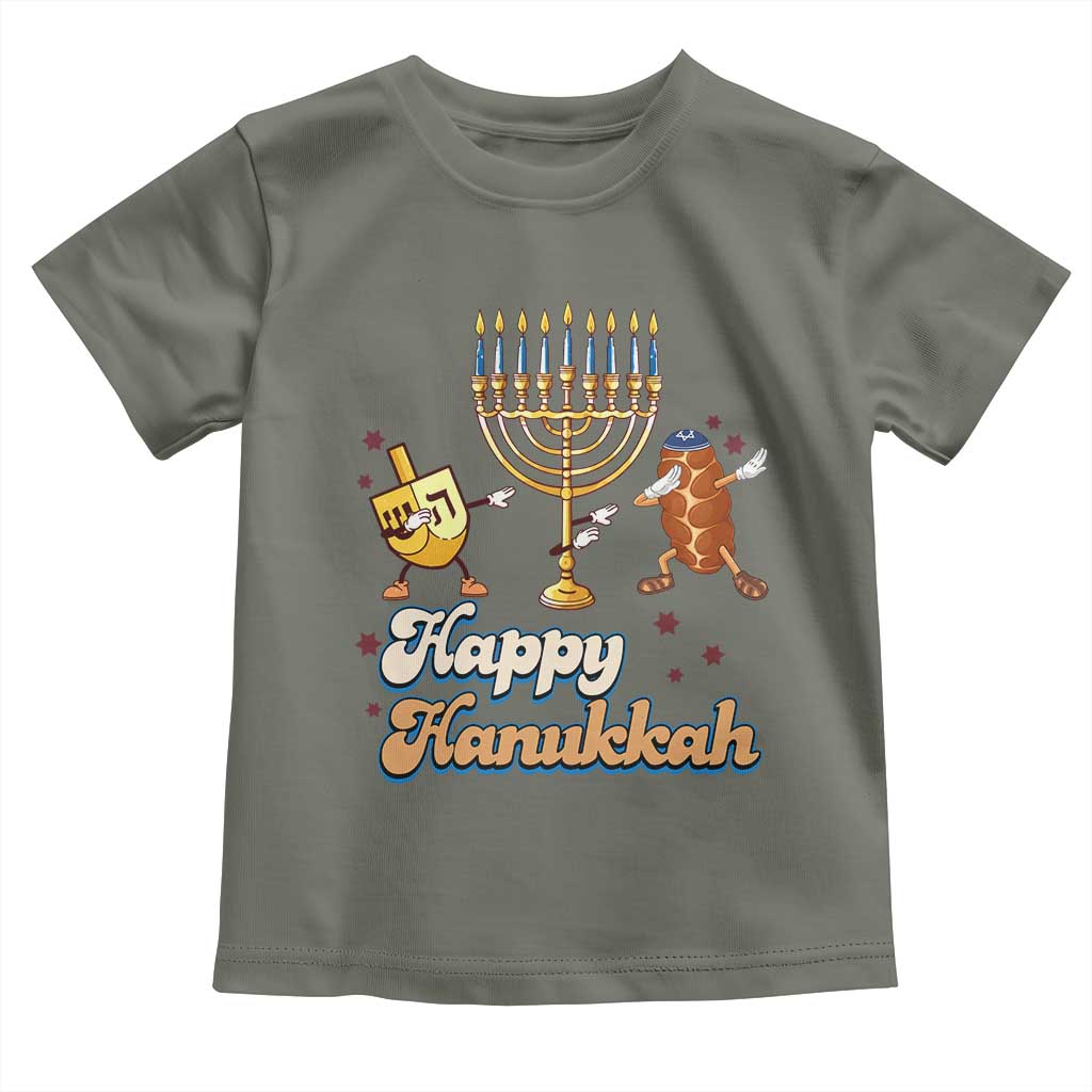 Funny Hanukkah Toddler T Shirt Dab Dreidel Menorah Challah Gift - Wonder Print Shop