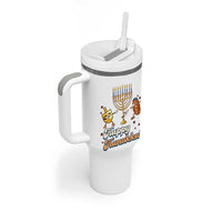 Funny Hanukkah Tumbler With Handle Dab Dreidel Menorah Challah Gift - Wonder Print Shop