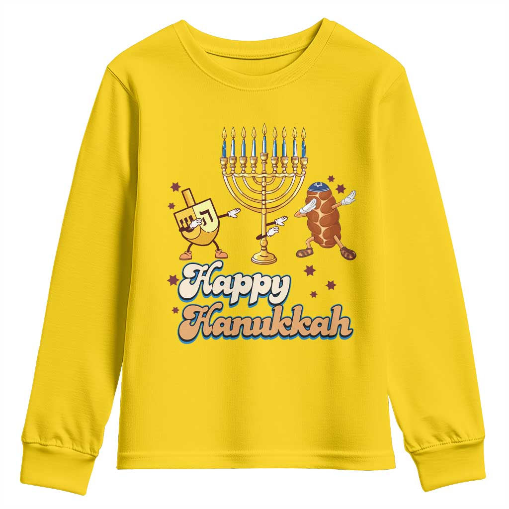 Funny Hanukkah Youth Sweatshirt Dab Dreidel Menorah Challah Gift - Wonder Print Shop