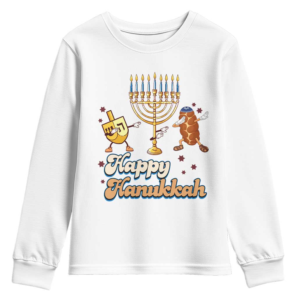 Funny Hanukkah Youth Sweatshirt Dab Dreidel Menorah Challah Gift - Wonder Print Shop