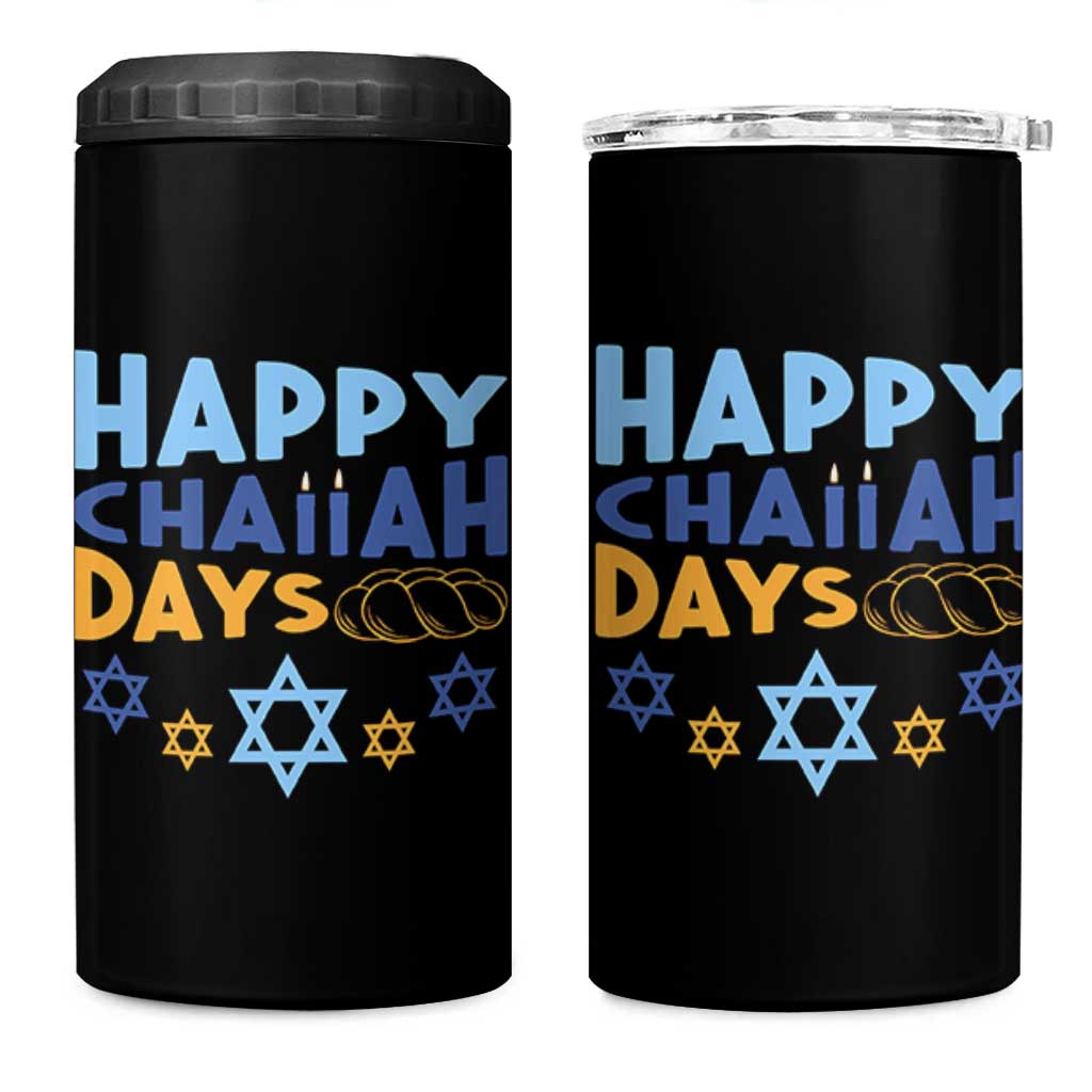Happy Challah Days 4 in 1 Can Cooler Tumbler Hanukkah Holiday Gift - Wonder Print Shop