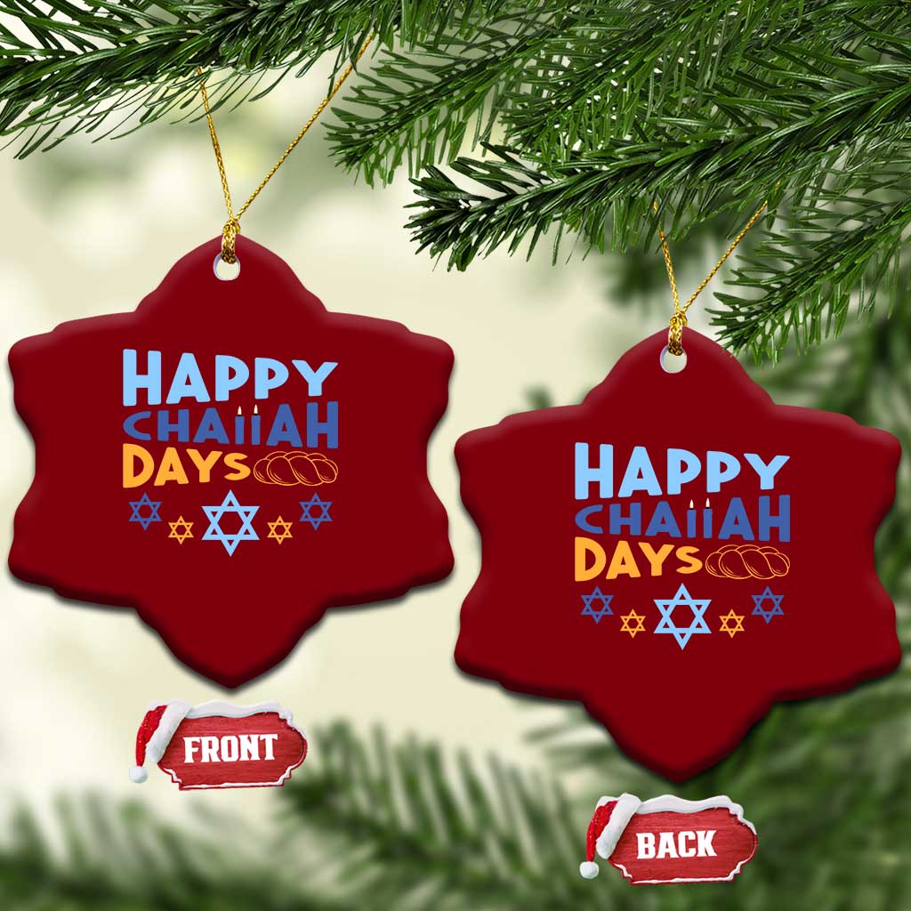 Happy Challah Days Ceramic Ornament Hanukkah Holiday Gift - Wonder Print Shop