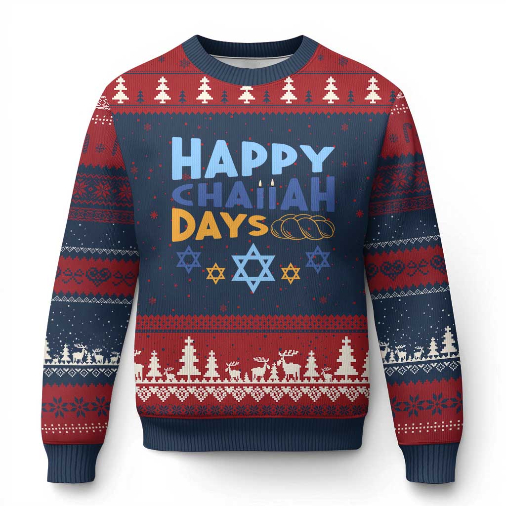Happy Challah Days Ugly Christmas Sweater Hanukkah Holiday Gift - Wonder Print Shop