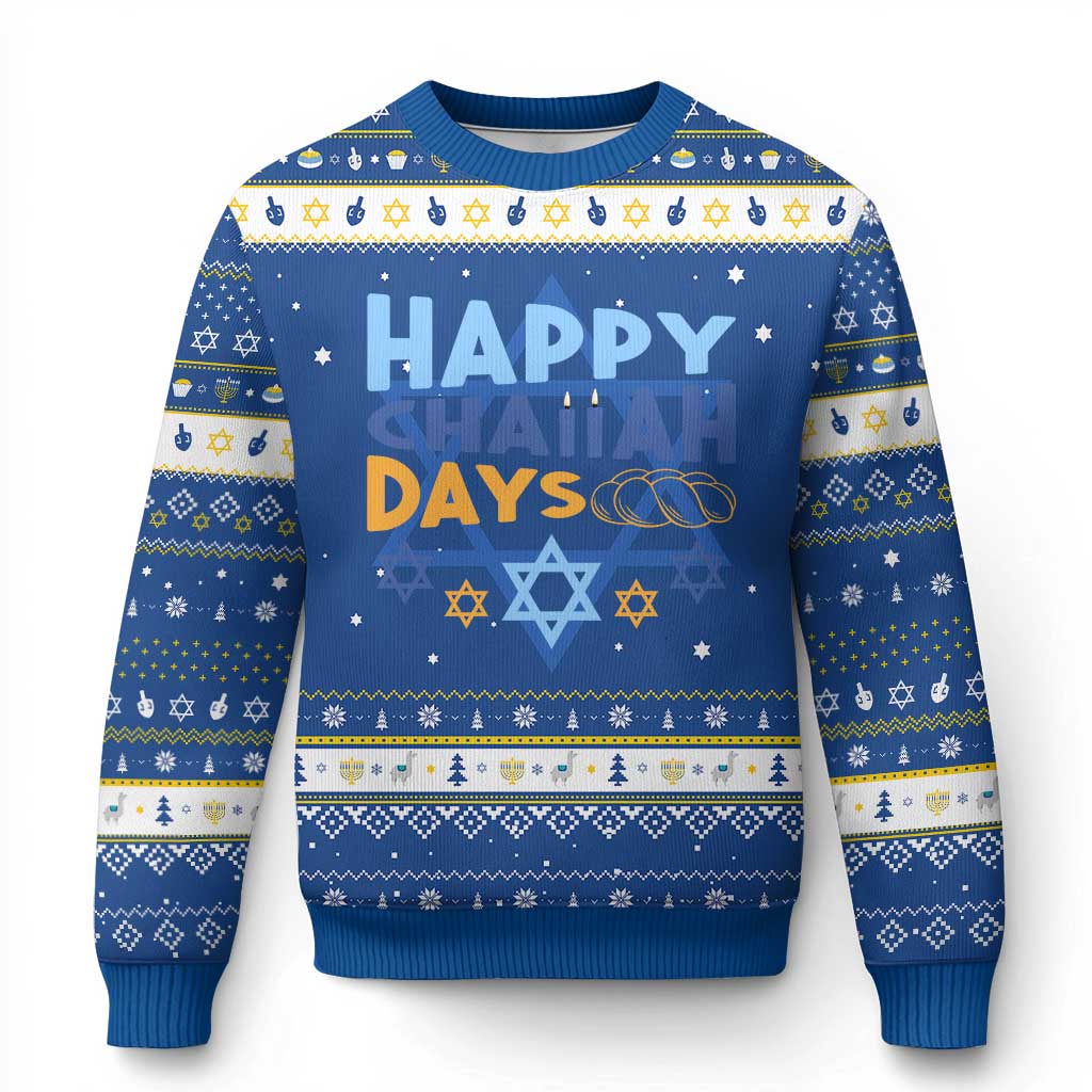 Happy Challah Days Hanukkah Ugly Sweater Chanukkah Holiday Gift - Wonder Print Shop