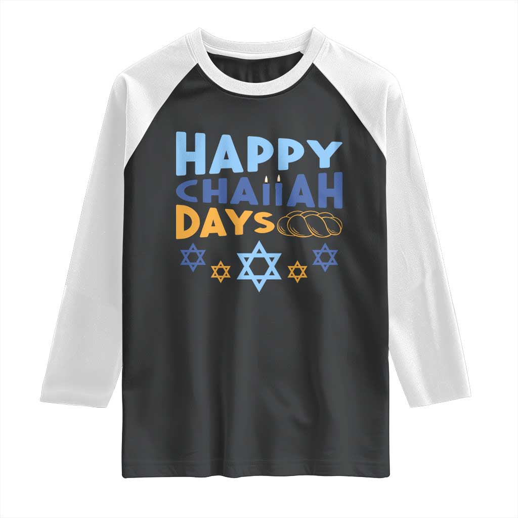 Happy Challah Days Raglan Shirt Hanukkah Holiday Gift - Wonder Print Shop