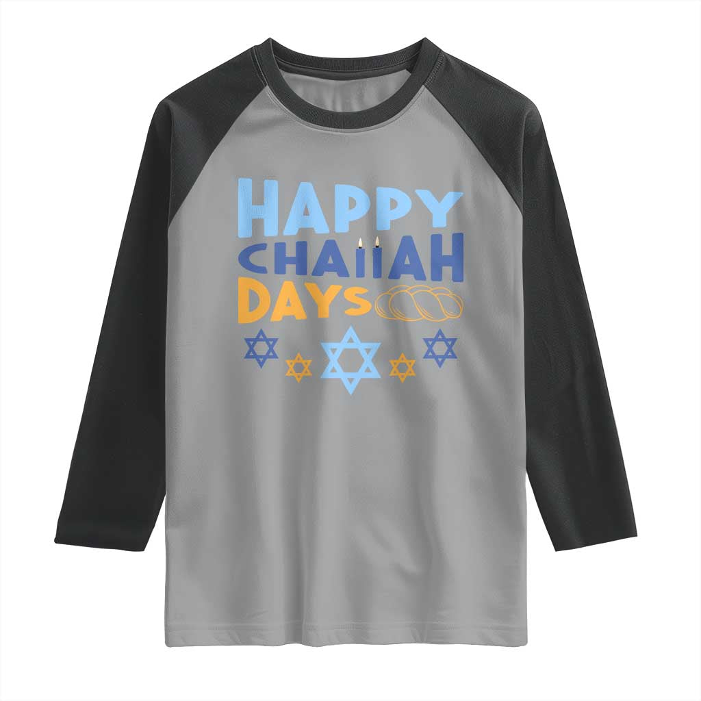 Happy Challah Days Raglan Shirt Hanukkah Holiday Gift - Wonder Print Shop
