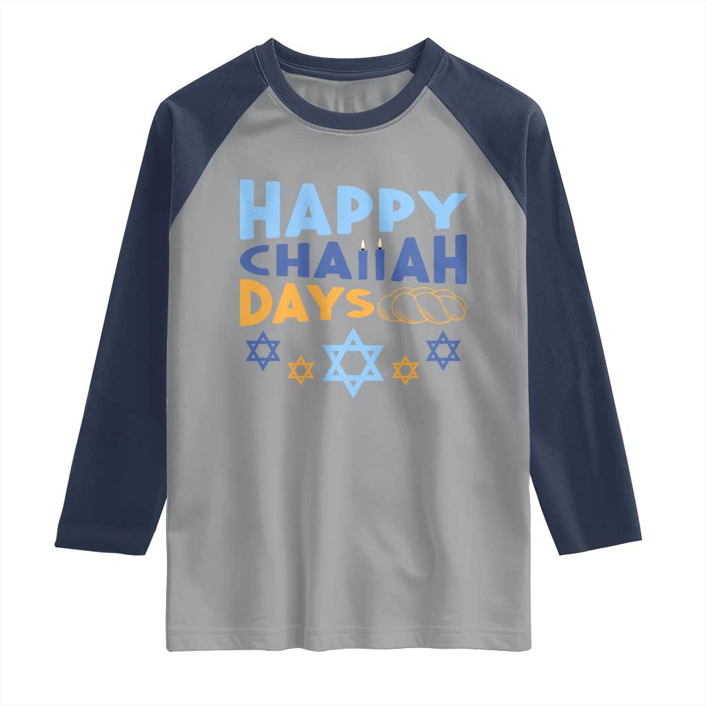 Happy Challah Days Raglan Shirt Hanukkah Holiday Gift - Wonder Print Shop