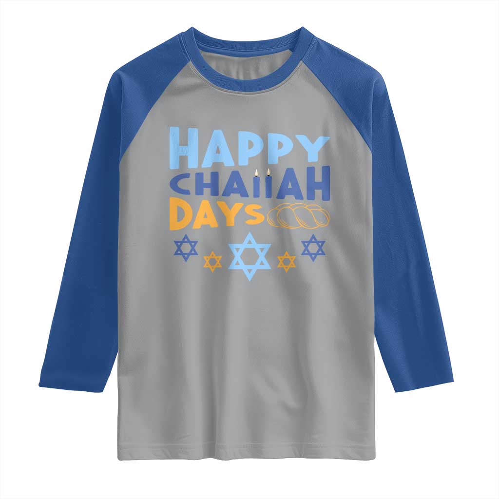 Happy Challah Days Raglan Shirt Hanukkah Holiday Gift - Wonder Print Shop