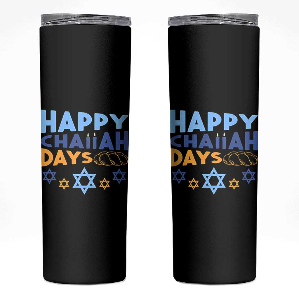Happy Challah Days Skinny Tumbler Hanukkah Holiday Gift - Wonder Print Shop