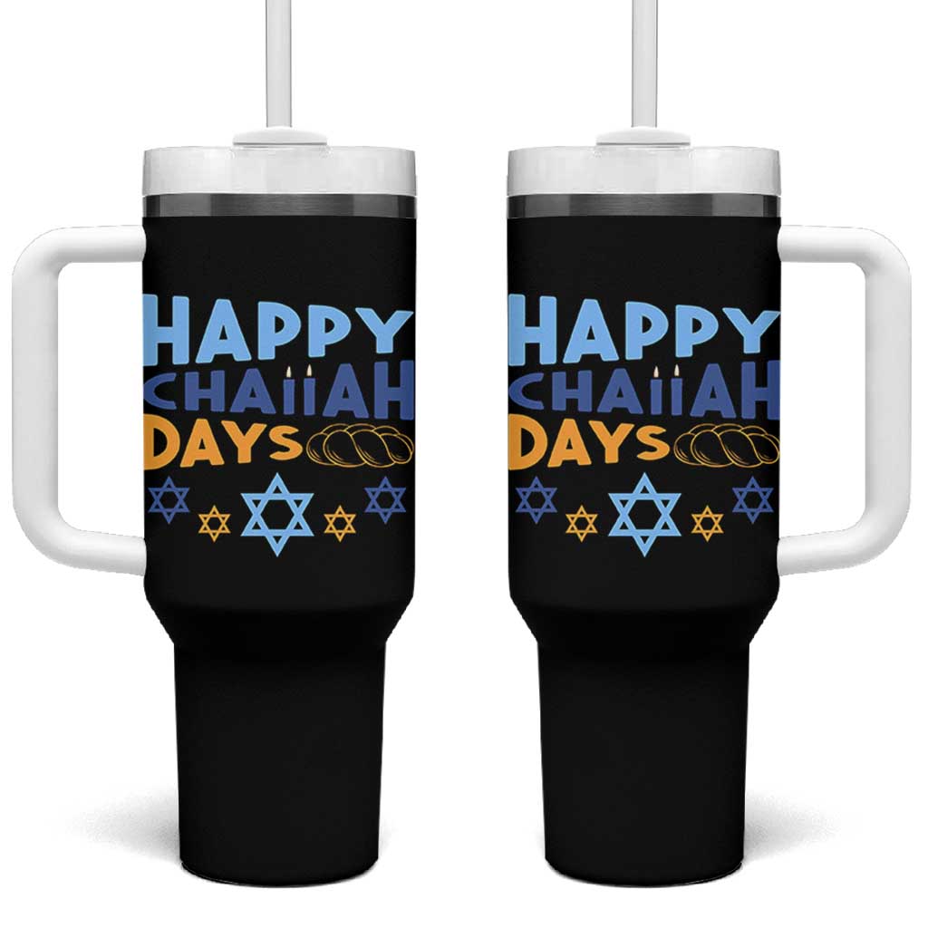 Happy Challah Days Tumbler With Handle Hanukkah Holiday Gift - Wonder Print Shop