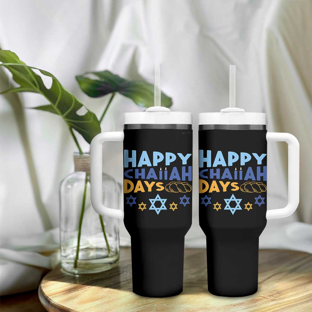 Happy Challah Days Tumbler With Handle Hanukkah Holiday Gift - Wonder Print Shop