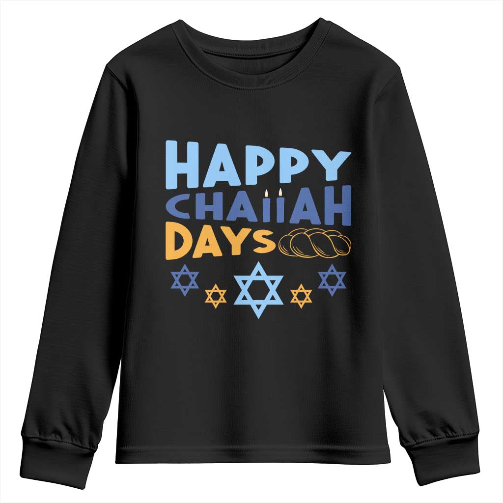 Happy Challah Days Youth Sweatshirt Hanukkah Holiday Gift - Wonder Print Shop
