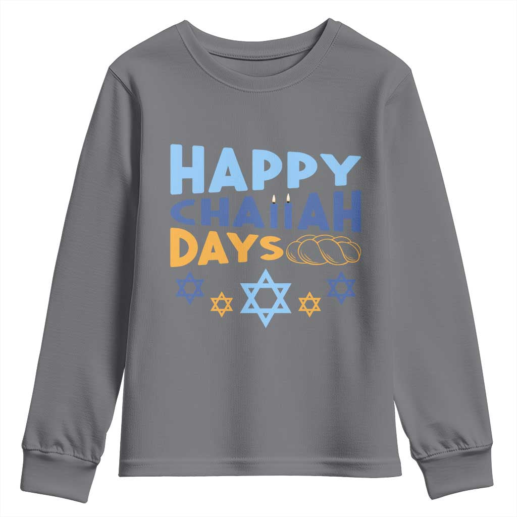 Happy Challah Days Youth Sweatshirt Hanukkah Holiday Gift - Wonder Print Shop