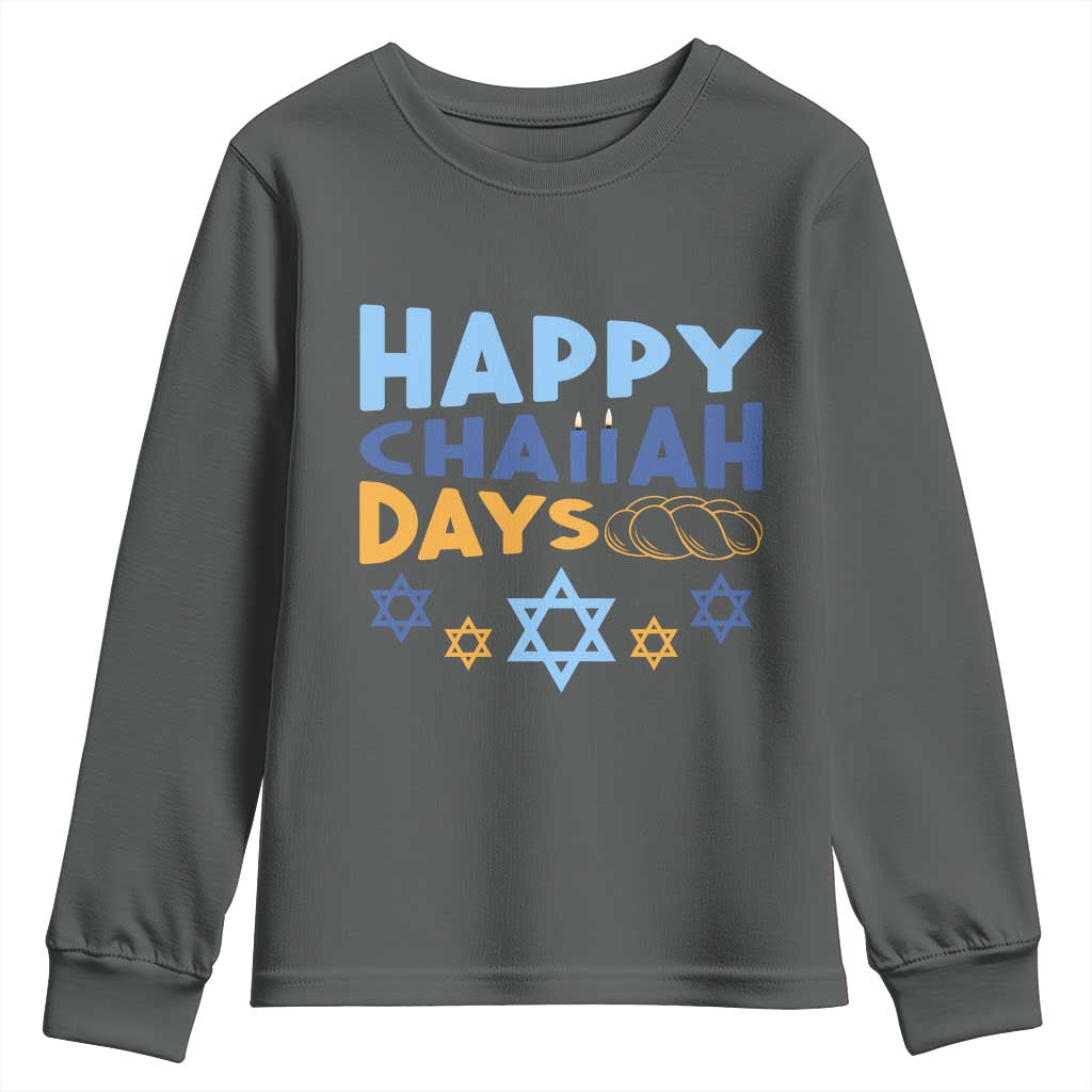 Happy Challah Days Youth Sweatshirt Hanukkah Holiday Gift - Wonder Print Shop