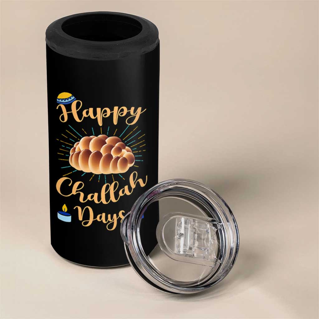Funny Hanukkah Happy Challah Days 4 in 1 Can Cooler Tumbler Jewish Gift - Wonder Print Shop