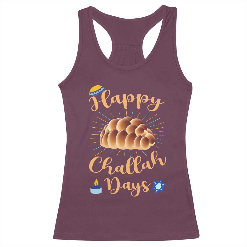 Funny Hanukkah Happy Challah Days Racerback Tank Top Jewish Gift - Wonder Print Shop