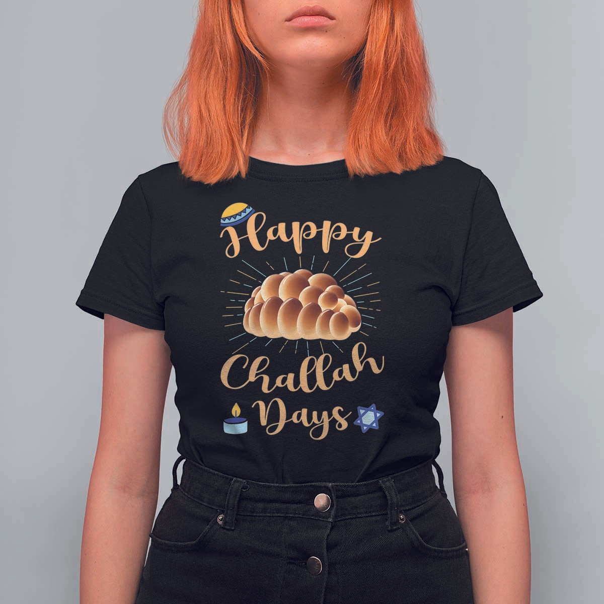 Funny Hanukkah Happy Challah Days T Shirt For Women Jewish Gift - Wonder Print Shop