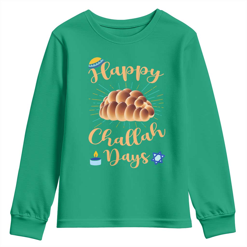Funny Hanukkah Happy Challah Days Youth Sweatshirt Jewish Gift - Wonder Print Shop