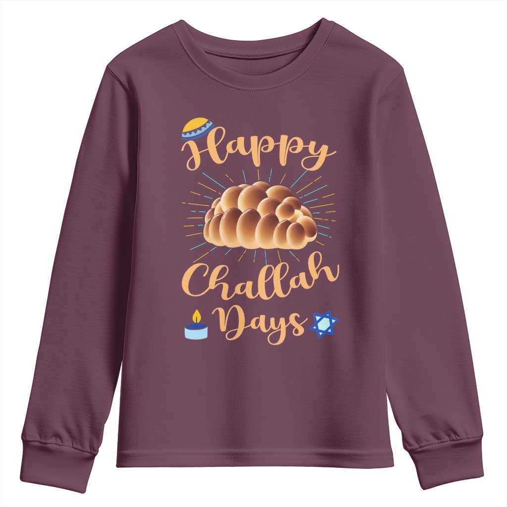 Funny Hanukkah Happy Challah Days Youth Sweatshirt Jewish Gift - Wonder Print Shop
