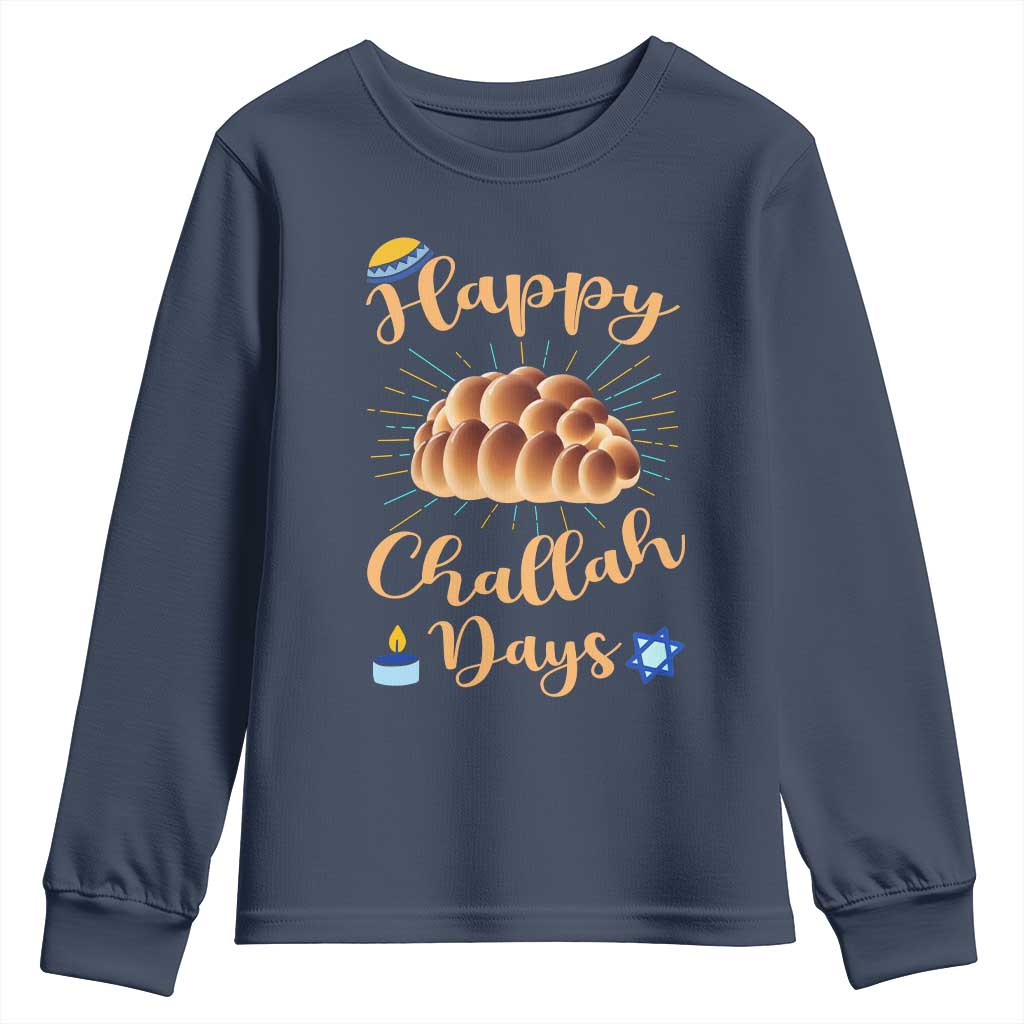 Funny Hanukkah Happy Challah Days Youth Sweatshirt Jewish Gift - Wonder Print Shop