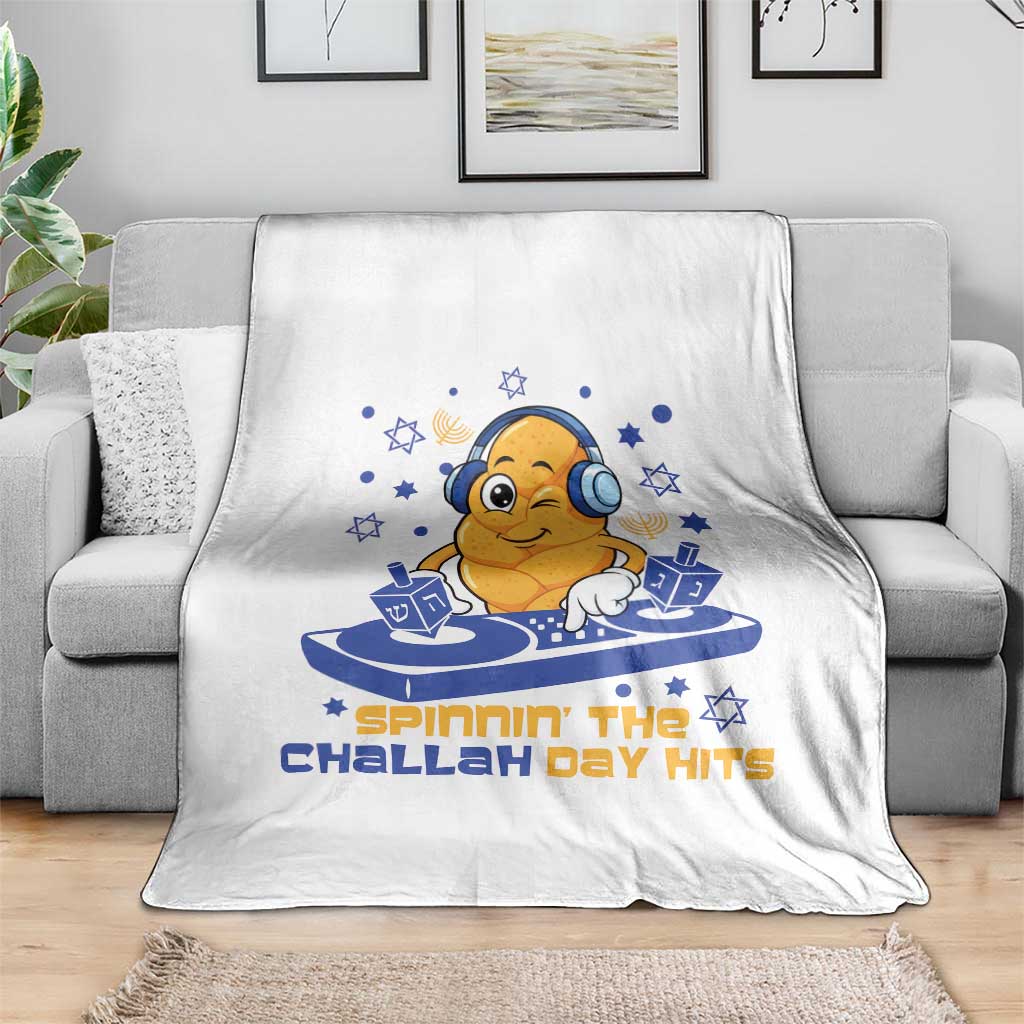 Hanukkah DJ Challah And Dreidel Throw Blanket Funny Jewish Gift - Wonder Print Shop