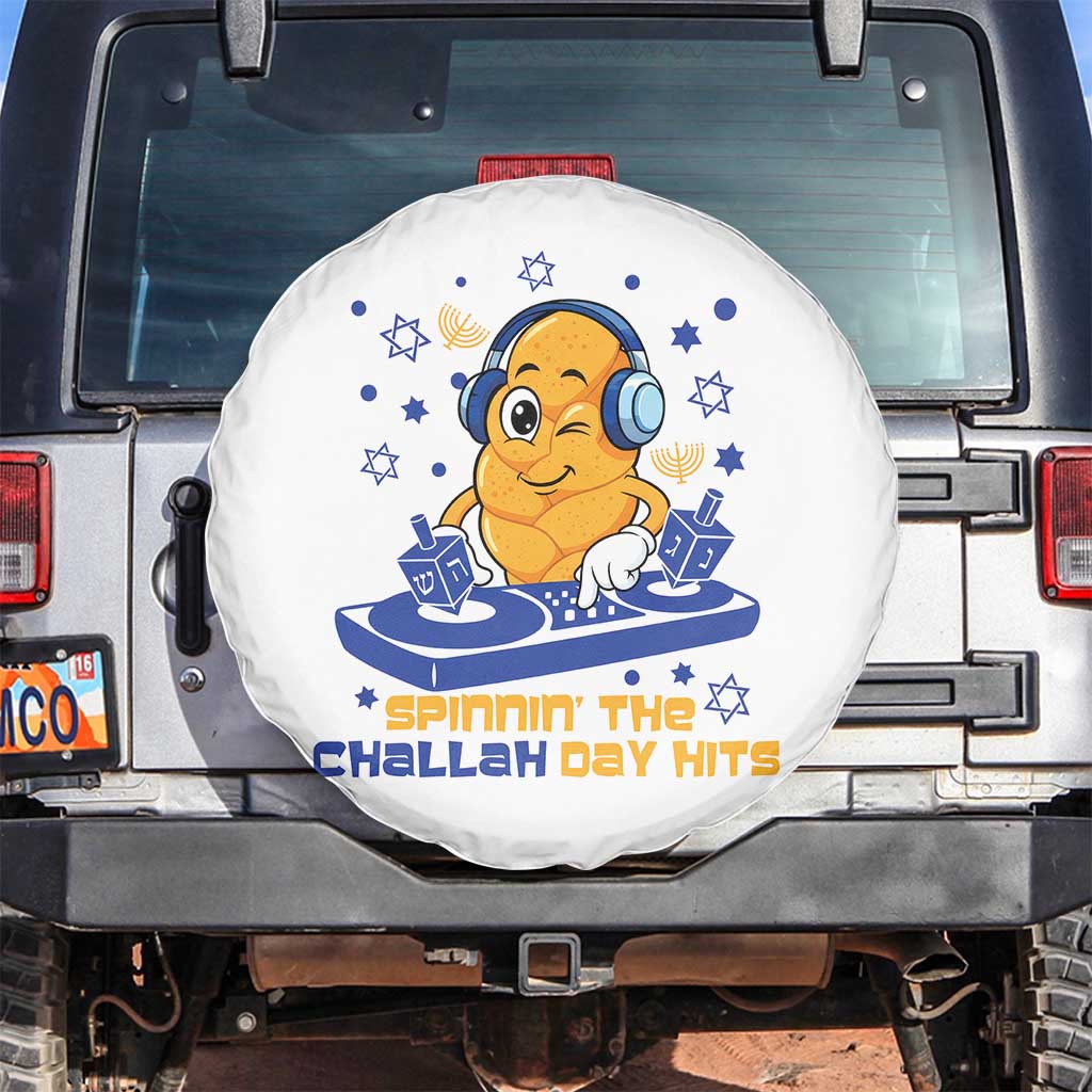Hanukkah DJ Challah And Dreidel Spare Tire Cover Funny Jewish Gift - Wonder Print Shop