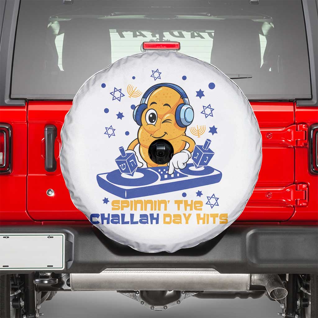 Hanukkah DJ Challah And Dreidel Spare Tire Cover Funny Jewish Gift - Wonder Print Shop
